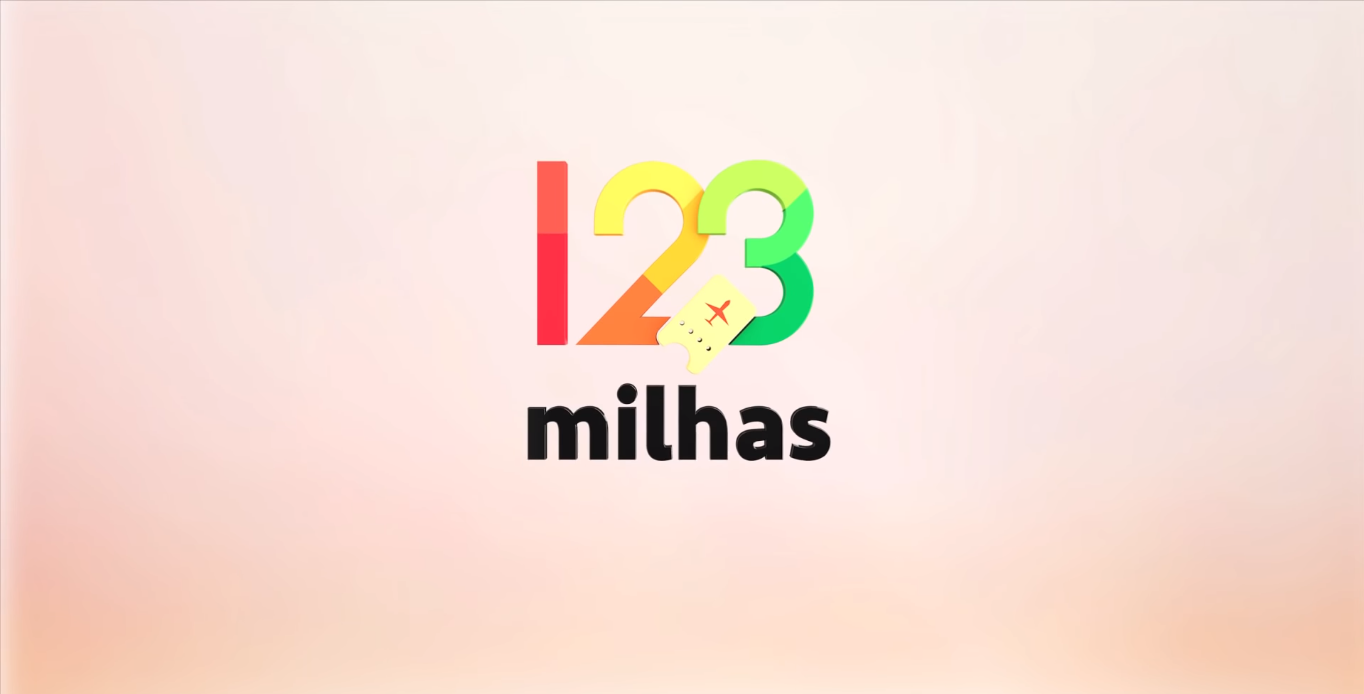 Logo 123 Milhas fundo rosa