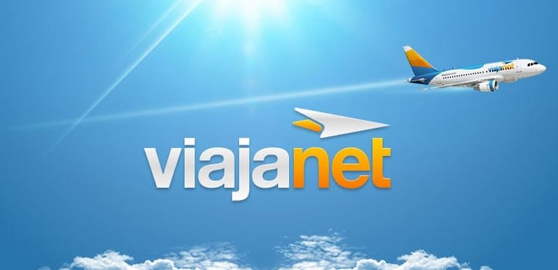 Logo ViajaNet e avião
