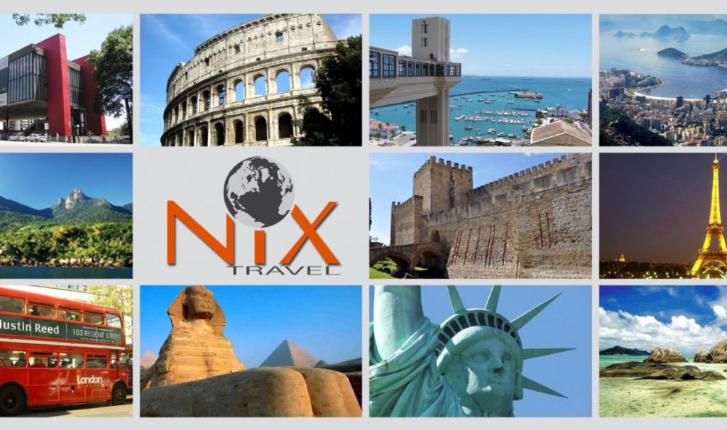 Imagens de destinos e logo Nix