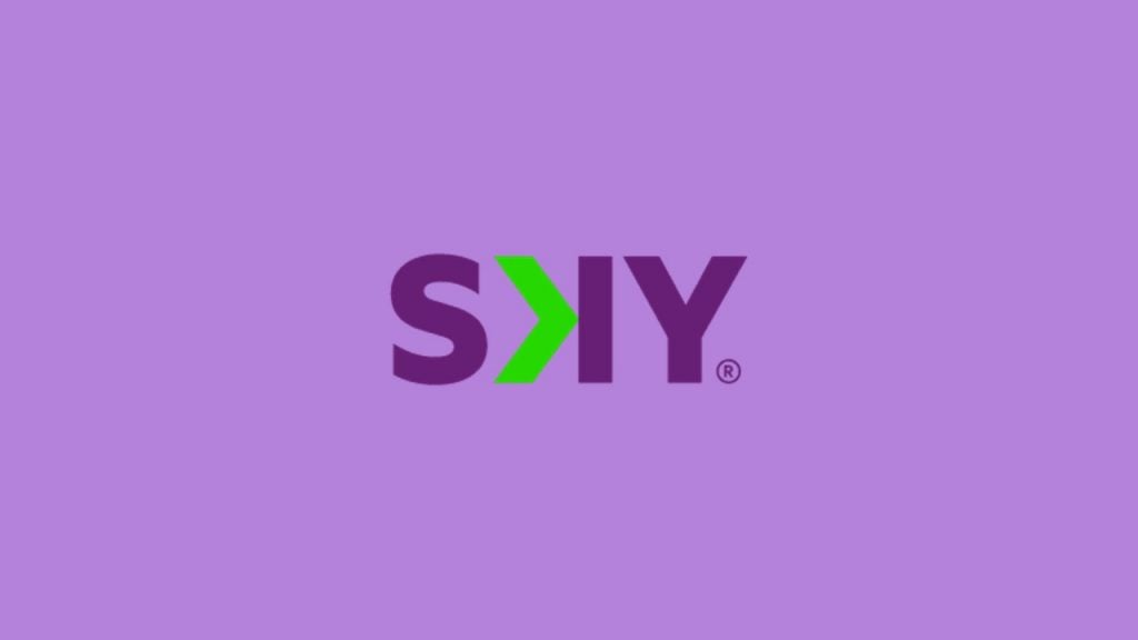 Logo Sky fundo lilás