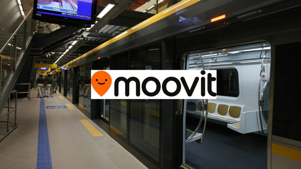 Estação de metrô com logo do app